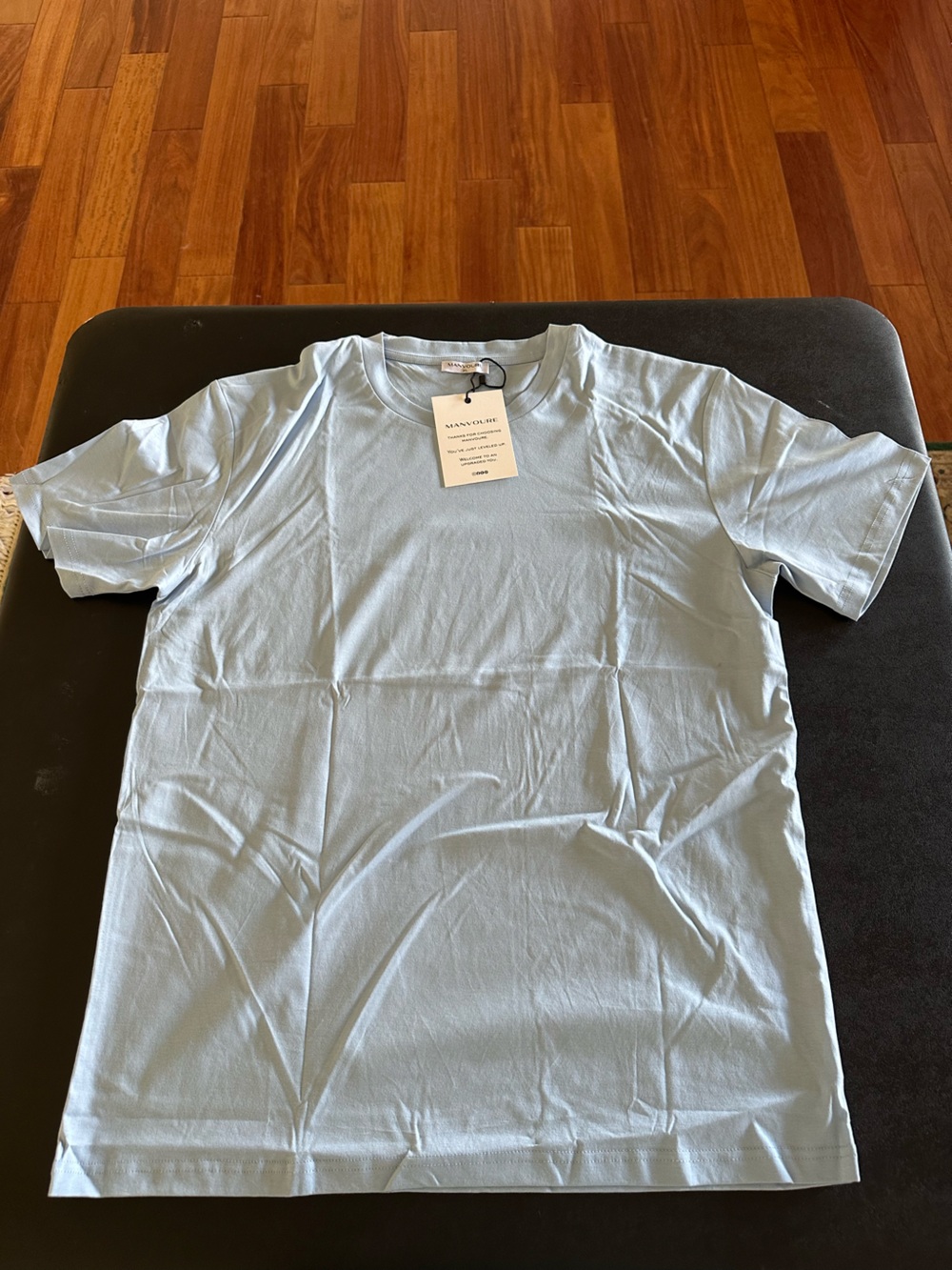 Manvoure Men's Light Blue Crewneck T-Shirt Size XL